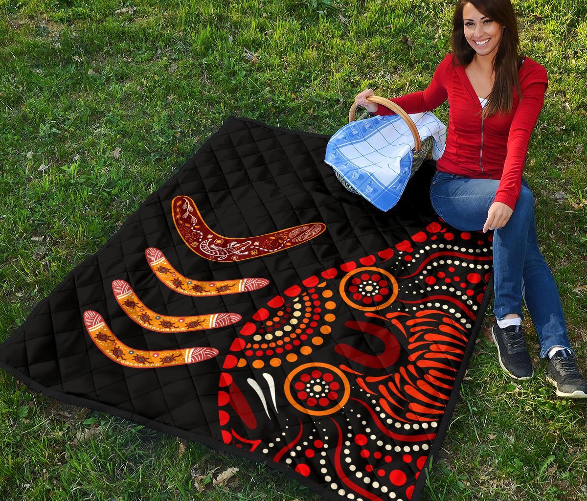 aboriginal-premium-quilt-aboriginal-boomerangs-with-dot-painting-pattern