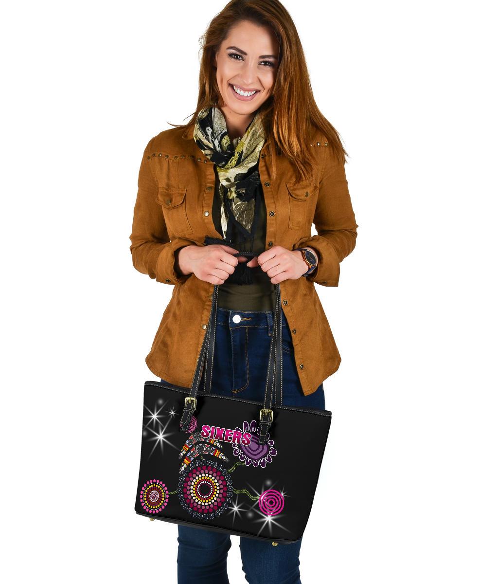 sydney-small-leather-tote-sixers-indigenous-black