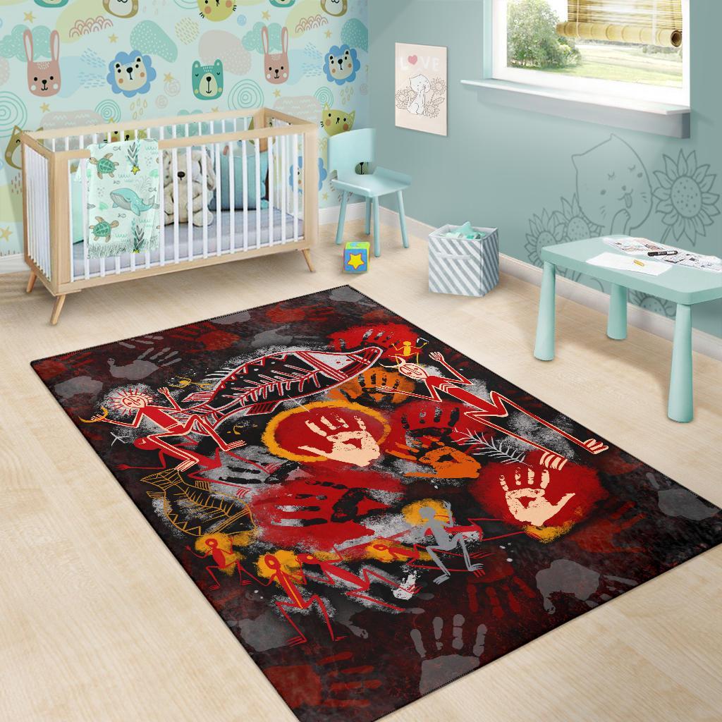 aboriginal-area-rug-indigenous-fish-hand-art