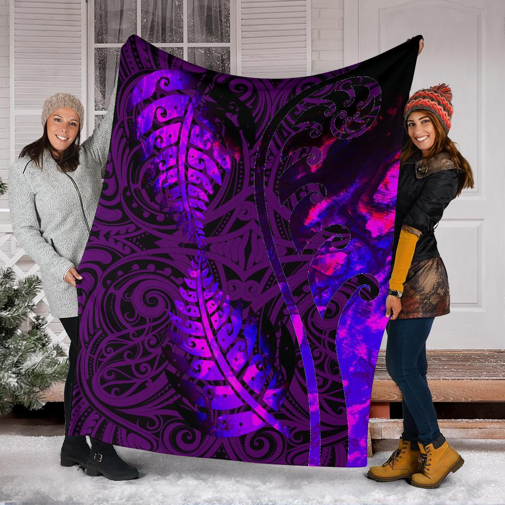 aotearoa-maori-premium-blanket-silver-fern-koru-vibes-purple