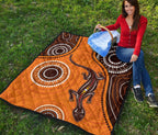 aboriginal-premium-quilt-australia-orange-lizard-aboriginal-art
