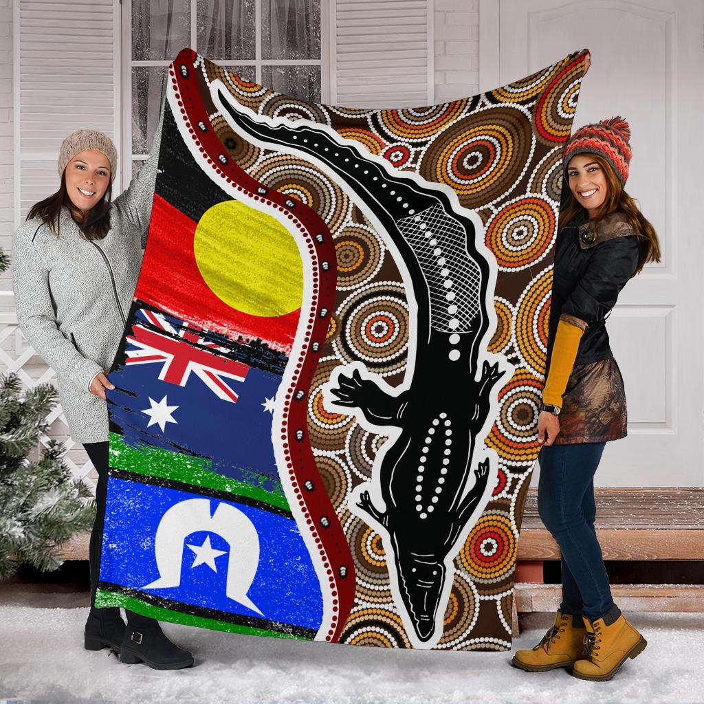 premium-blanket-australian-aboriginal-crocodile-with-naidoc-flags