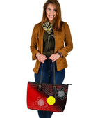 aboriginal-leather-tote-bag-indigenous-circle-dot-painting-style