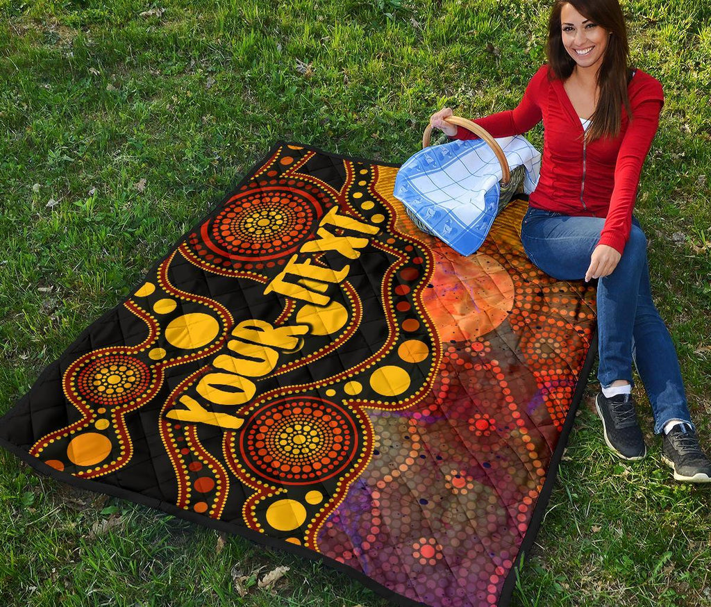custom-text-aboriginal-premium-quilt-australia-indigenous-flag-circle-dot-painting-art-golden