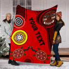 custom-text-premium-blanket-aboriginal-dot-pattern-turtle