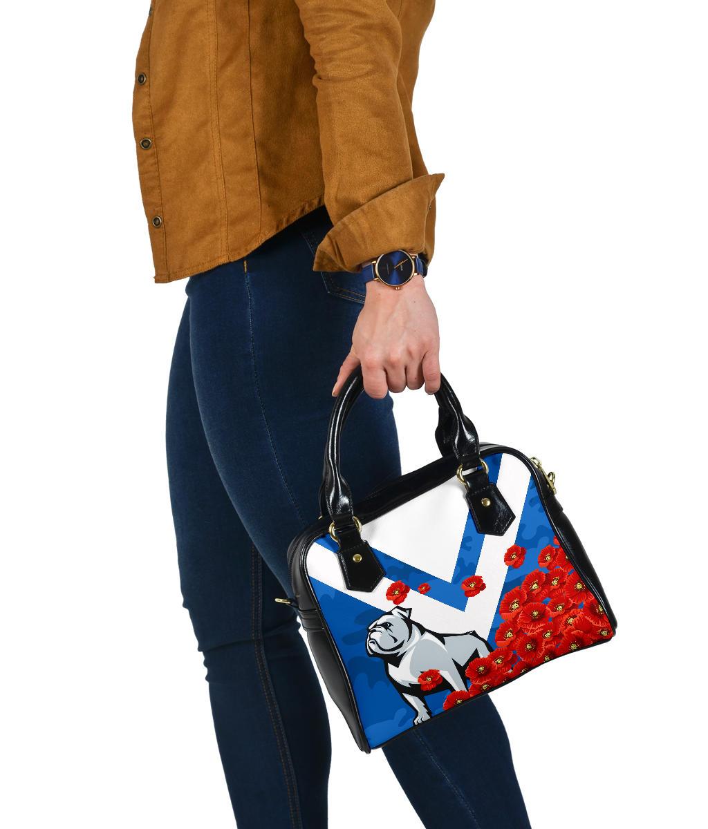 Bulldogs Shoulder Hand bag Poppy Flowers - Vibe Hoodie