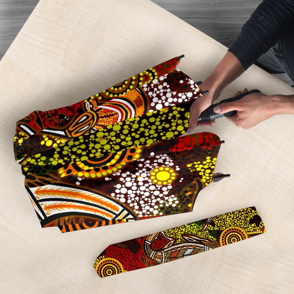 aboriginal-umbrellas-kangaroo-and-lizard-dot-painting-art