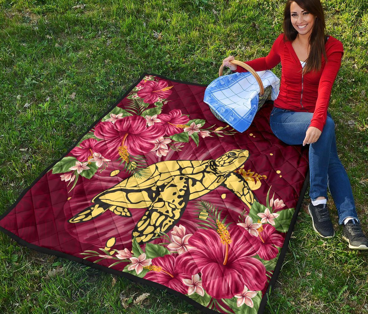 new-zealand-premium-quilt-turtle-polynesian-hibiscus