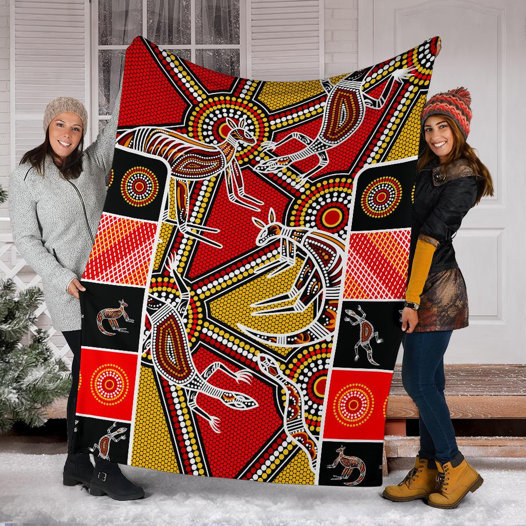 aboriginal-premium-blanket-kangaroo-dot-painting-patterns
