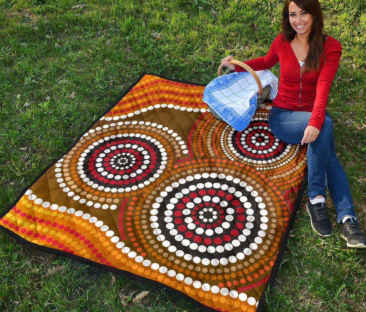 aboriginal-premium-quilt-australia-brown-circle-dot-painting-art