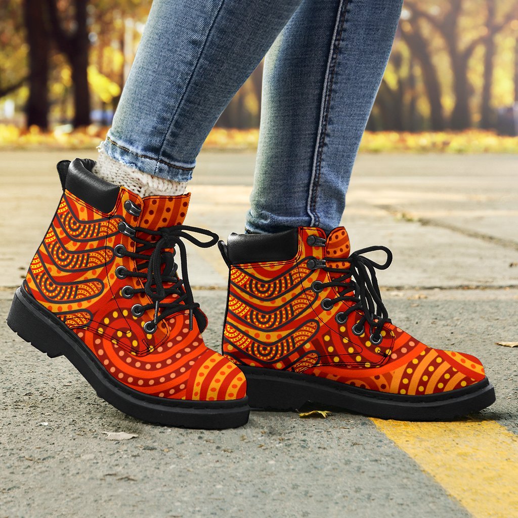 aboriginal-all-season-boots-aboriginal-boomerangs-and-dot-circle