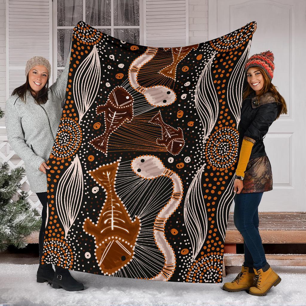 aboriginal-premium-blanket-indigenous-fish-and-snake