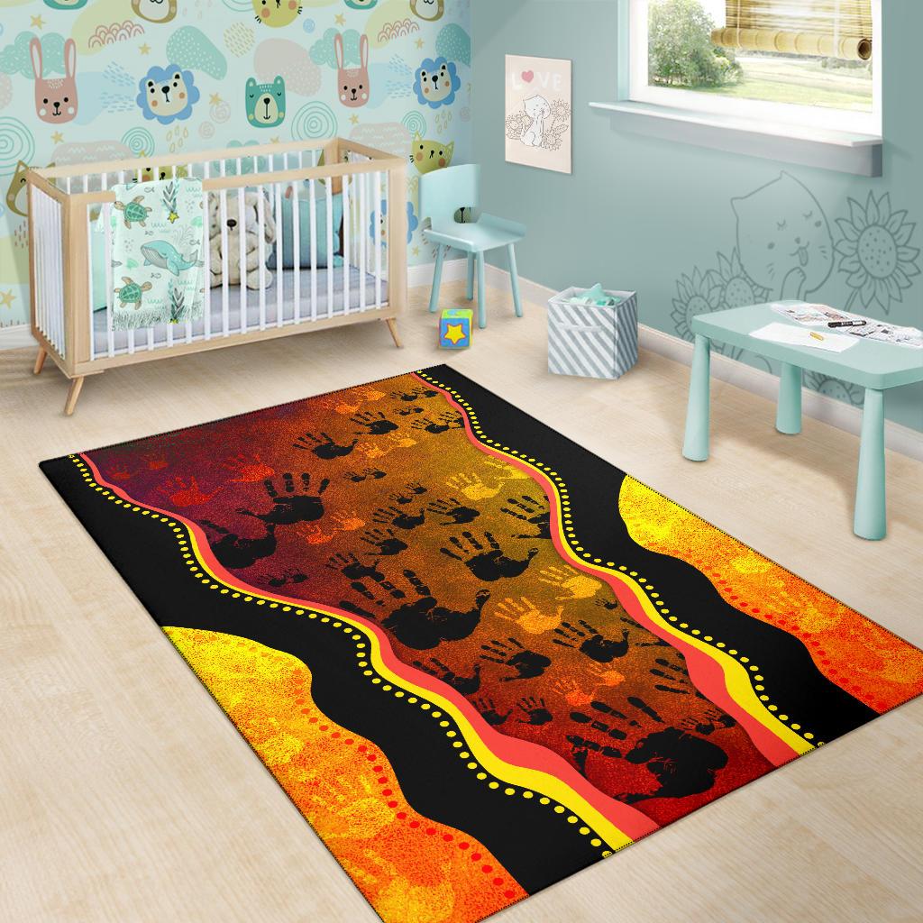 area-rug-aboriginal-rock-painting-hand-art-golden-style