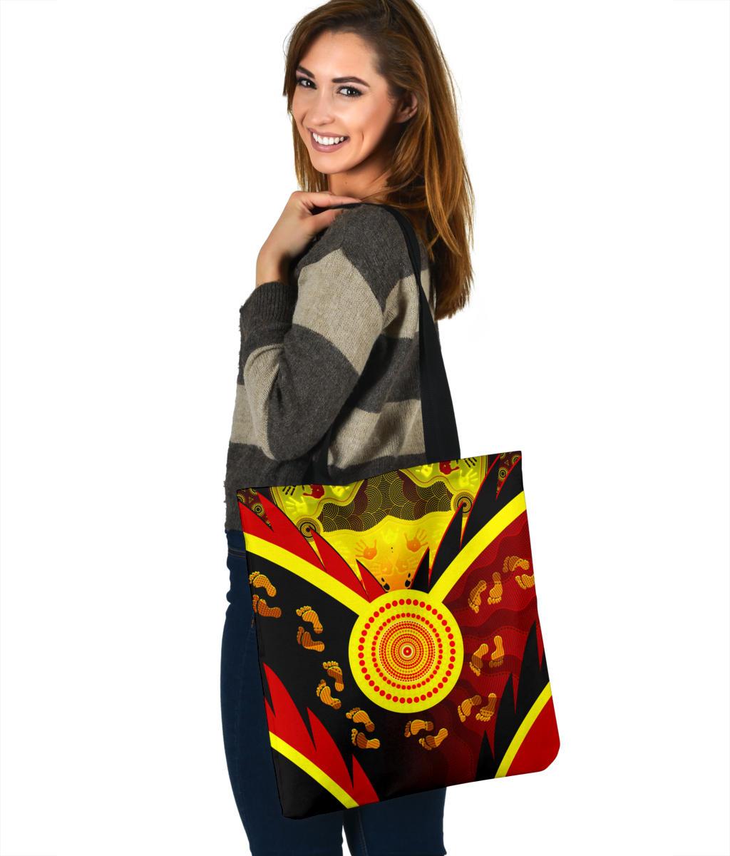aboriginal-tote-bag-indigenous-flag-with-footprint-hand-art