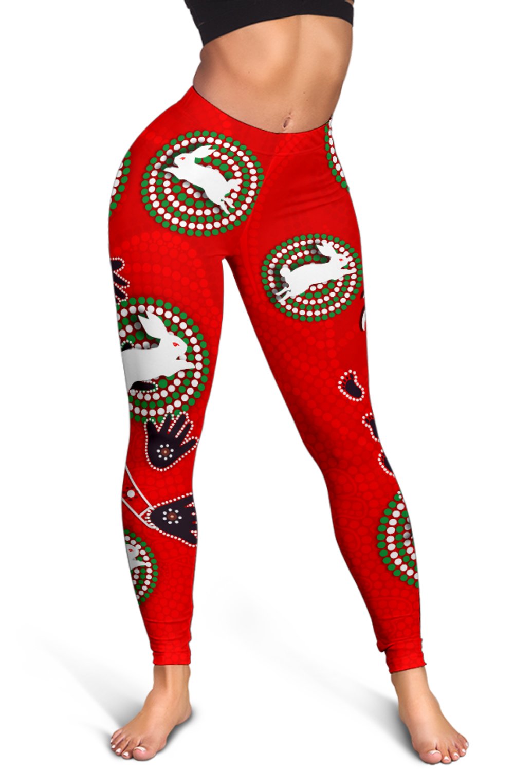 rabbitohs-forever-women-leggings-indigenous-red