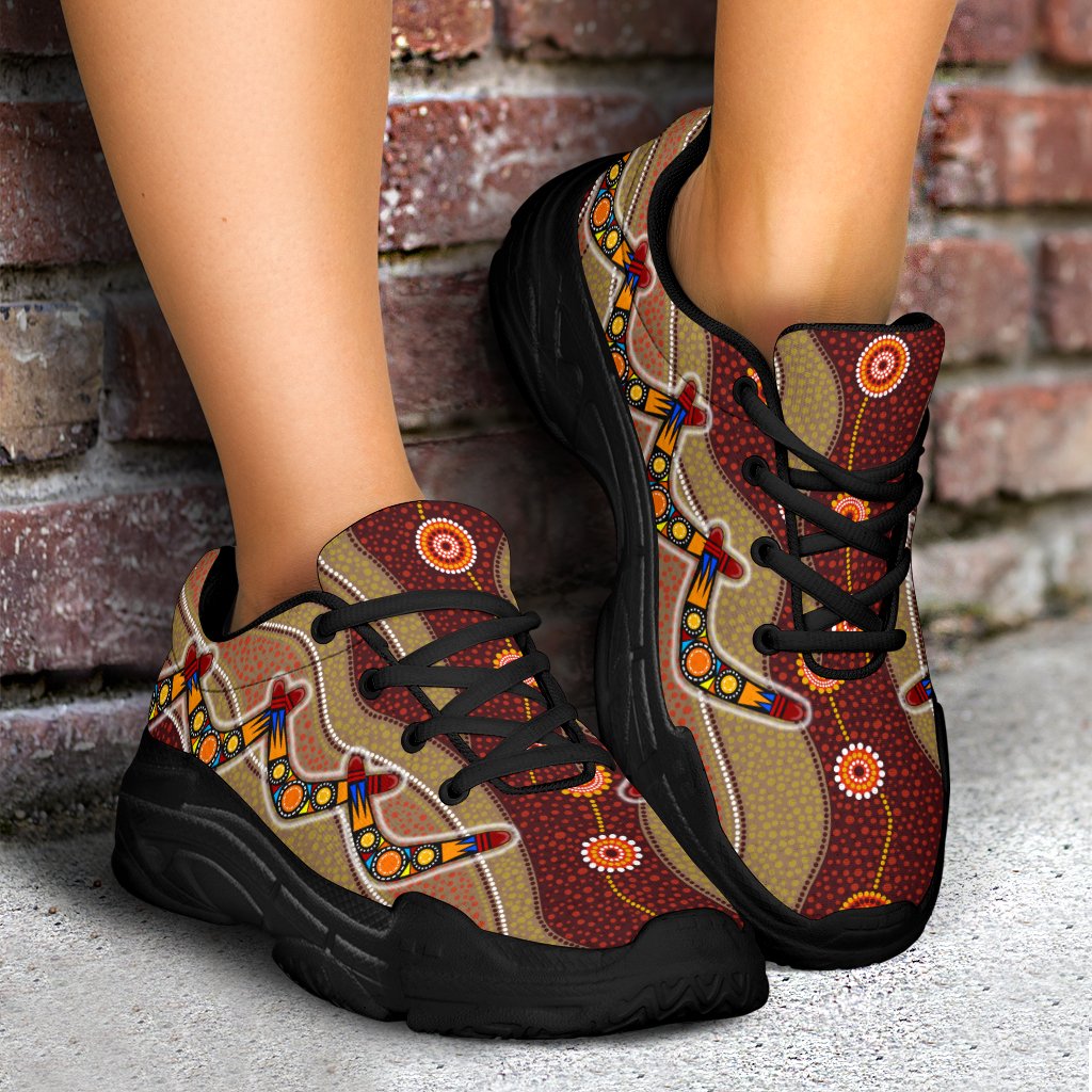 aboriginal-sneakers-boomerang-patterns-circle-dot-painting-chunky