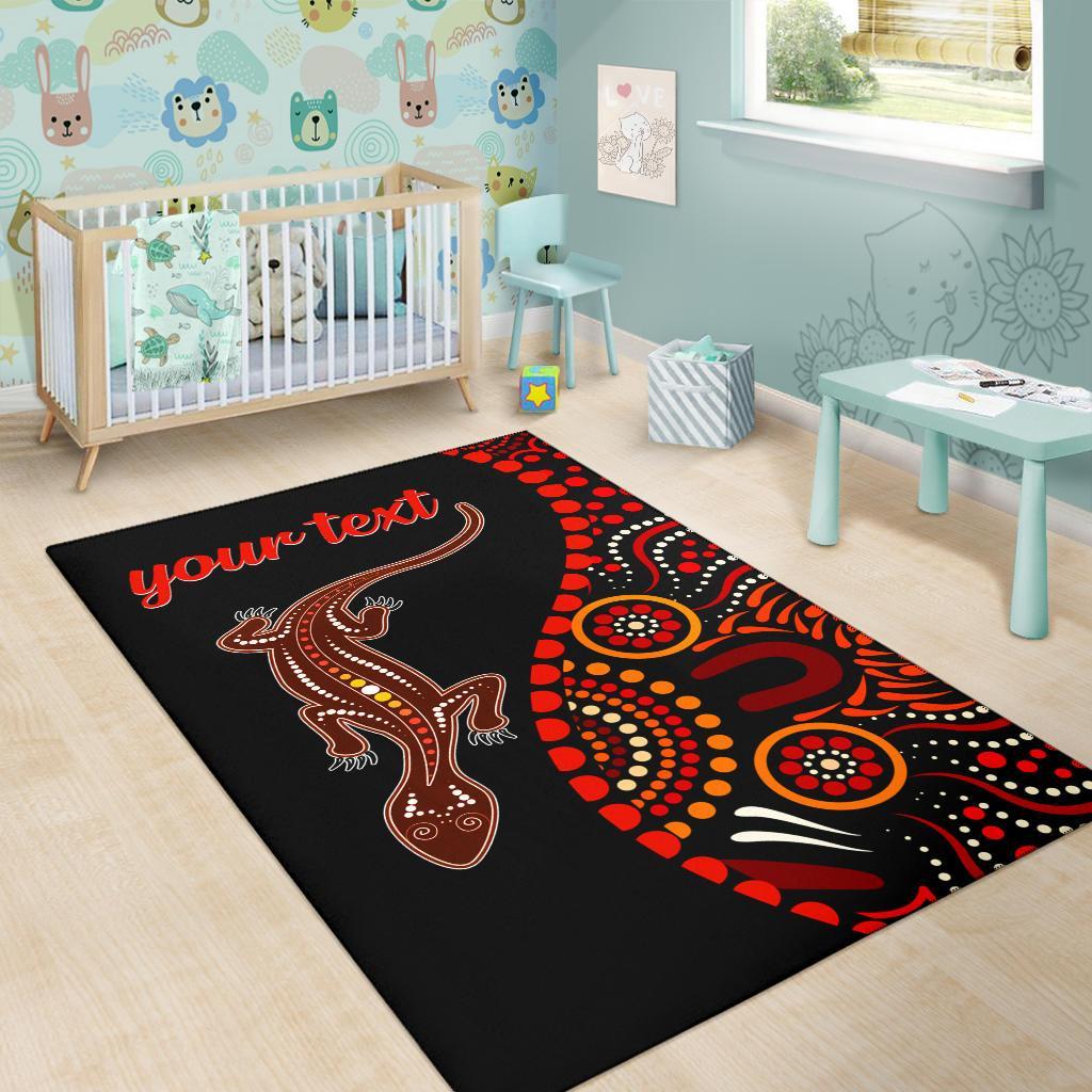 aboriginal-personalised-area-rug-aboriginal-lizard-with-dot-painting-pattern