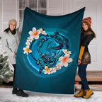 new-zealand-premium-blanket-blue-plumeria-animal-turtle-tattoo
