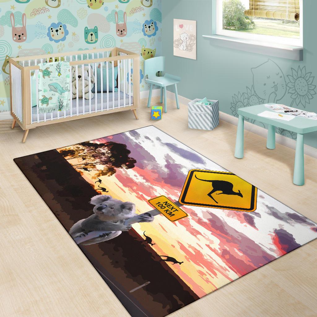 area-rug-koala-rug-kangaroo-sign-sunset-landscape-art