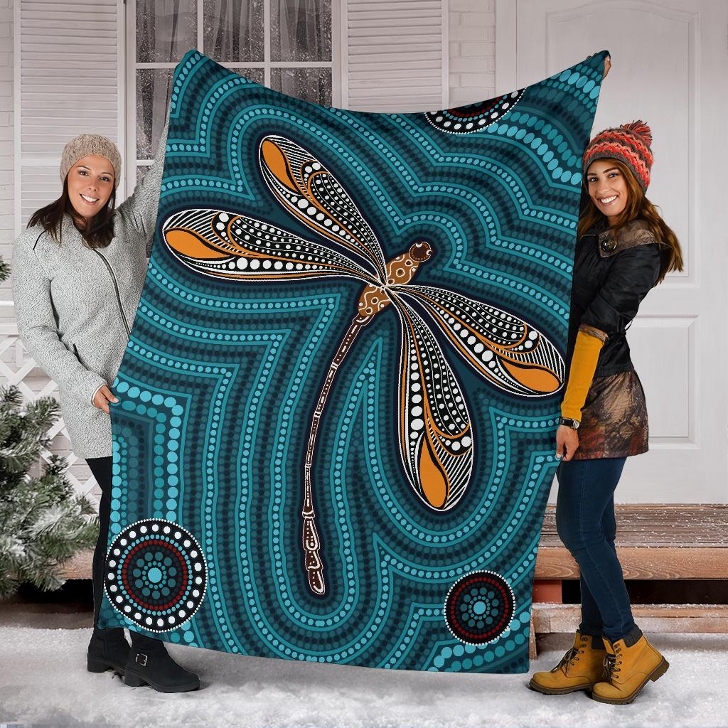 premium-blanket-indigenous-dragonfly