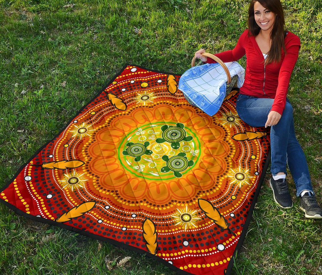 aboriginal-premium-quilt-turtle-circle-dot-painting-art
