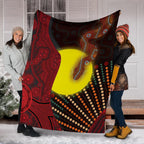aboriginal-premium-blanket-indigenous-snake-sun-dot-painting