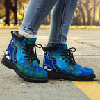 aboriginal-all-season-boots-australia-indigenous-flag-circle-dot-painting-art-blue