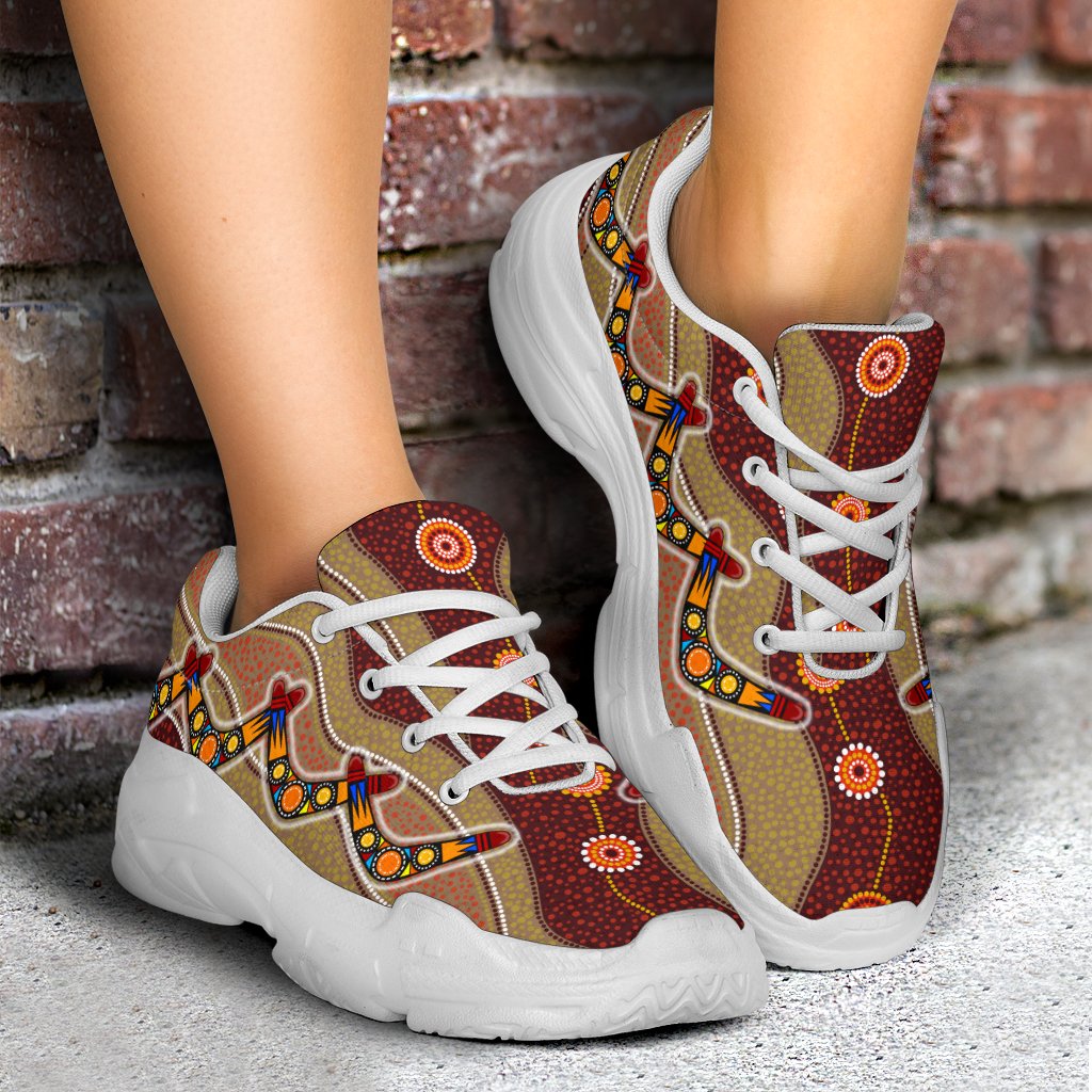 aboriginal-sneakers-boomerang-patterns-circle-dot-painting-chunky