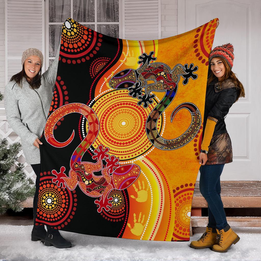 aboriginal-premium-blanket-couple-aboriginal-lizards