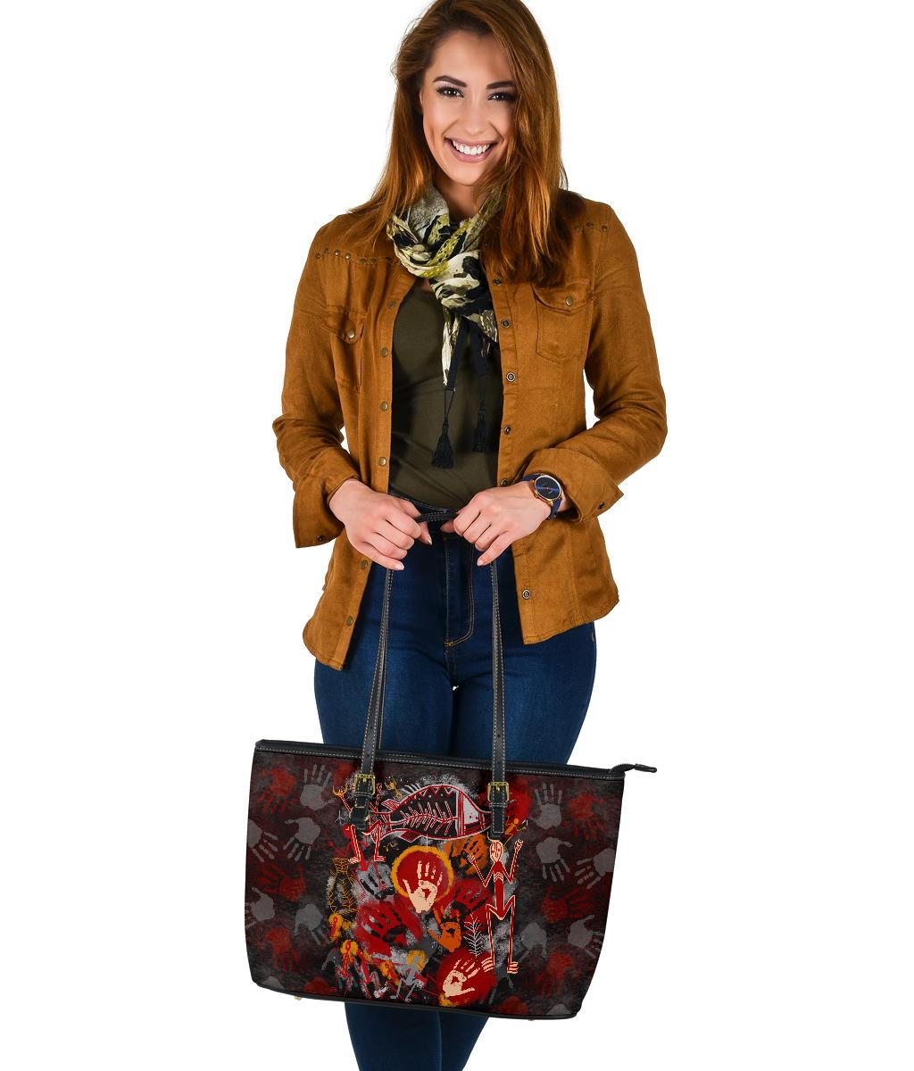 aboriginal-leather-tote-bag-indigenous-fish-hand-art