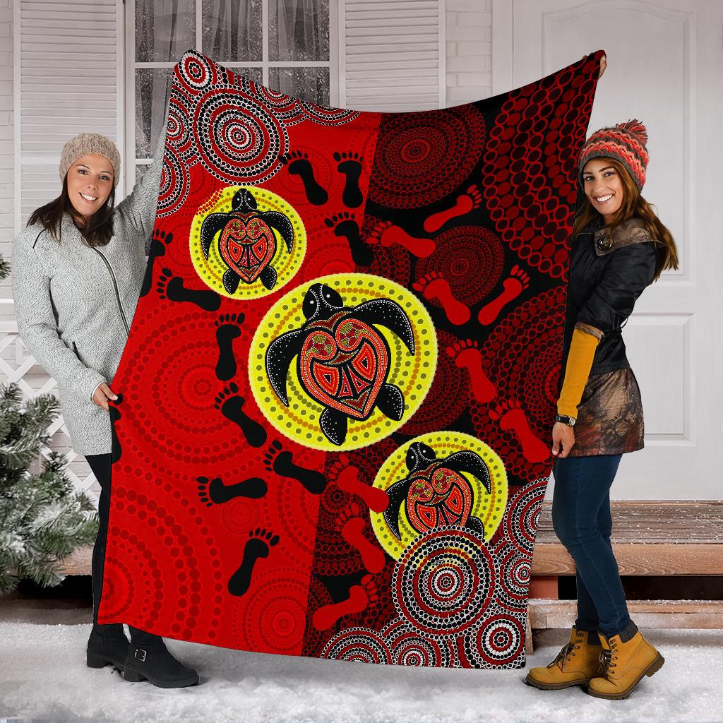 premium-blanket-aboriginal-dot-painting-blanket-turtle