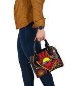 [Custom] Shoulder Handbag - Australia Aboriginal Dots With Didgeridoo - Vibe Hoodie