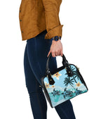 New Zealand Shoulder Handbag - Blue Turtle Hibiscus - Vibe Hoodie