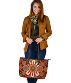 aboriginal-large-leather-tote-bag-circle-flowers-patterns-ver03