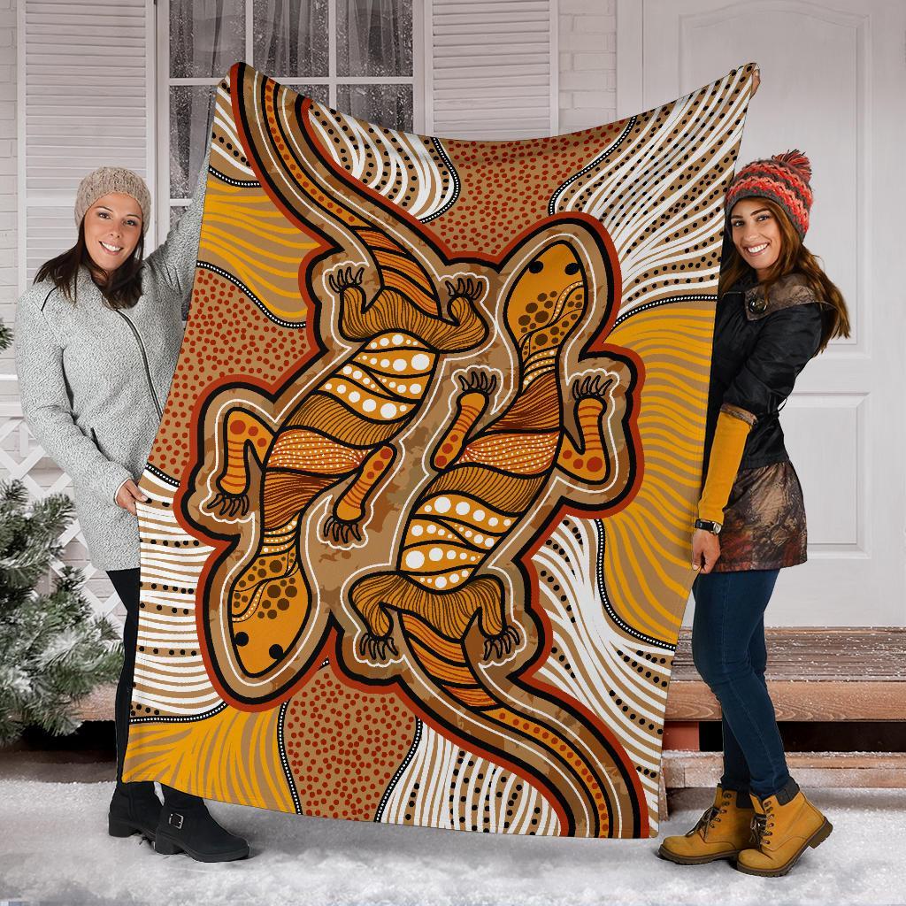 aboriginal-premium-blanket-indigenous-two-lizard-vintage-stye