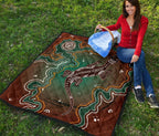 aboriginal-premium-quilt-australia-lizard-brown-dot-painting-art