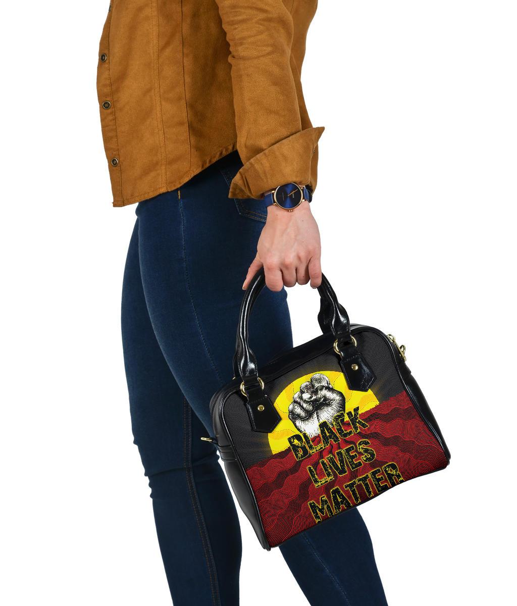 Shoulder Handbag, Aboriginal Black Lives Matter Sun Dot Painting - Vibe Hoodie