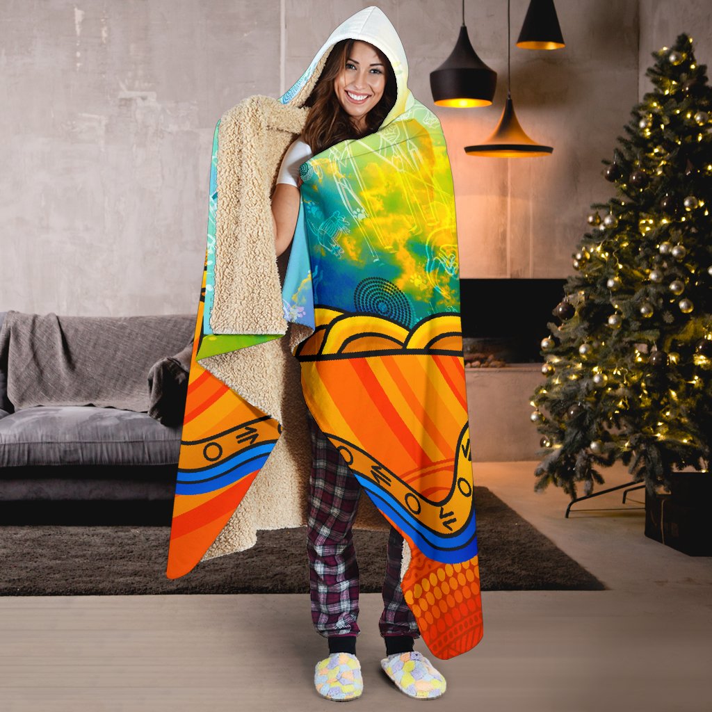 aboriginal-hooded-blanket-australia-kangaroo-sky