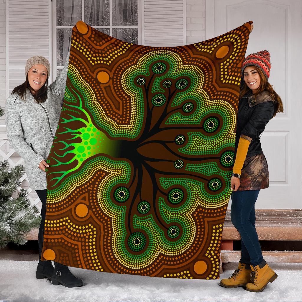 aboriginal-premium-blanket-tree-dot-painting-art