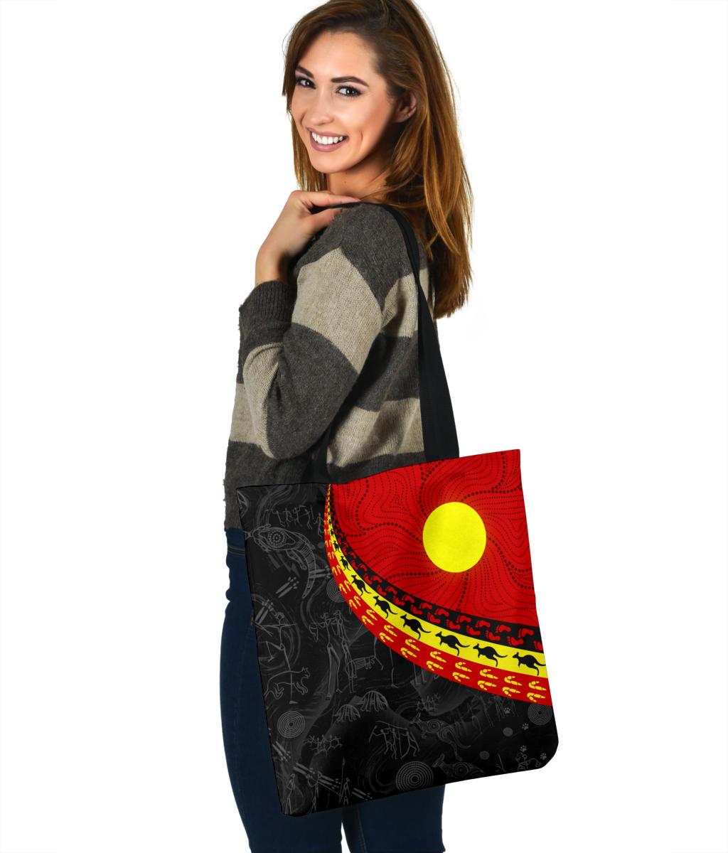aboriginal-tote-bags-indigenous-flag-circle-dot-painting