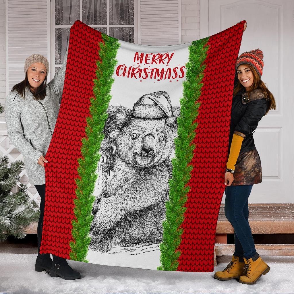 christmas-premium-blanket-merry-christmas-koala