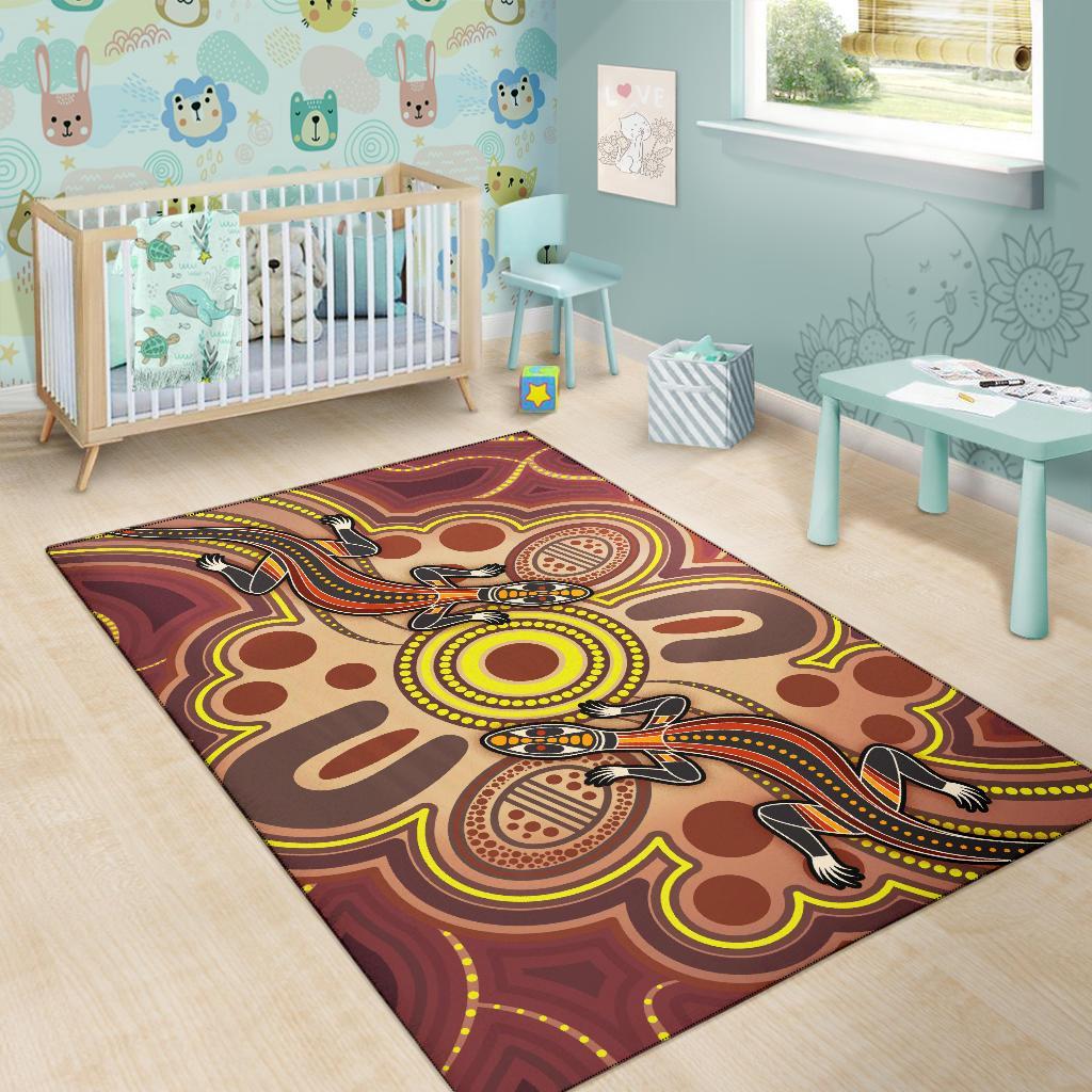aboriginal-area-rug-indigenous-lizard-dot-painting-art