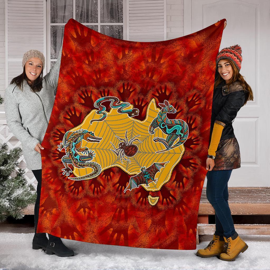aboriginal-premium-blanket-australia-map-hand-patterns-spider-web
