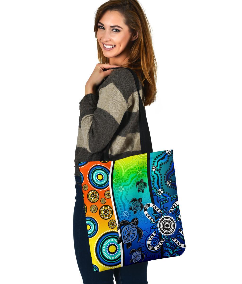 aboriginal-tote-bags-indigenous-turtle-dot-painting-art