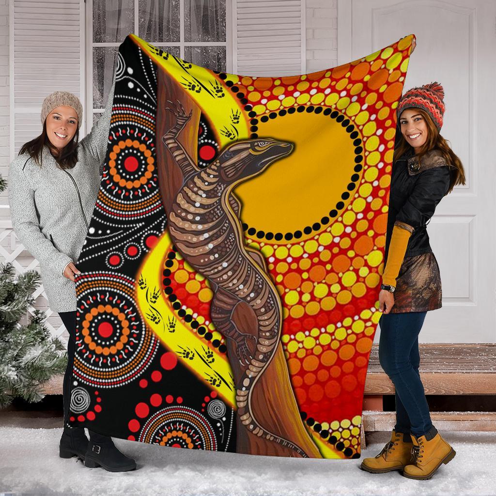 premium-blanket-australian-aboriginal-dot-painting-sun-and-lizard