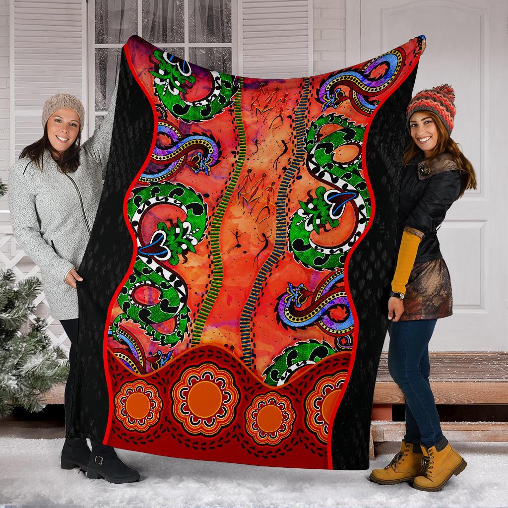 aboriginal-premium-blanket-aussie-indigenous-patterns-orange