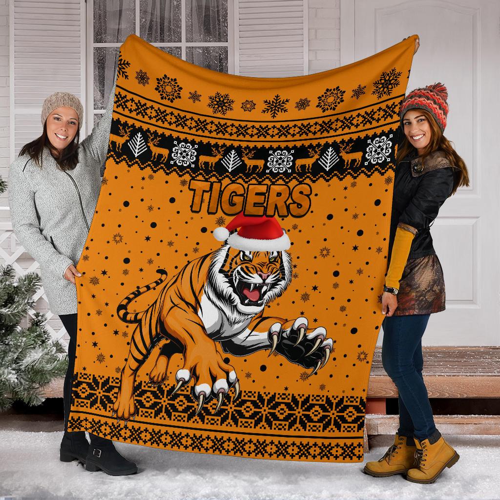 wests-christmas-premium-blanket-tigers-unique-vibes-orange