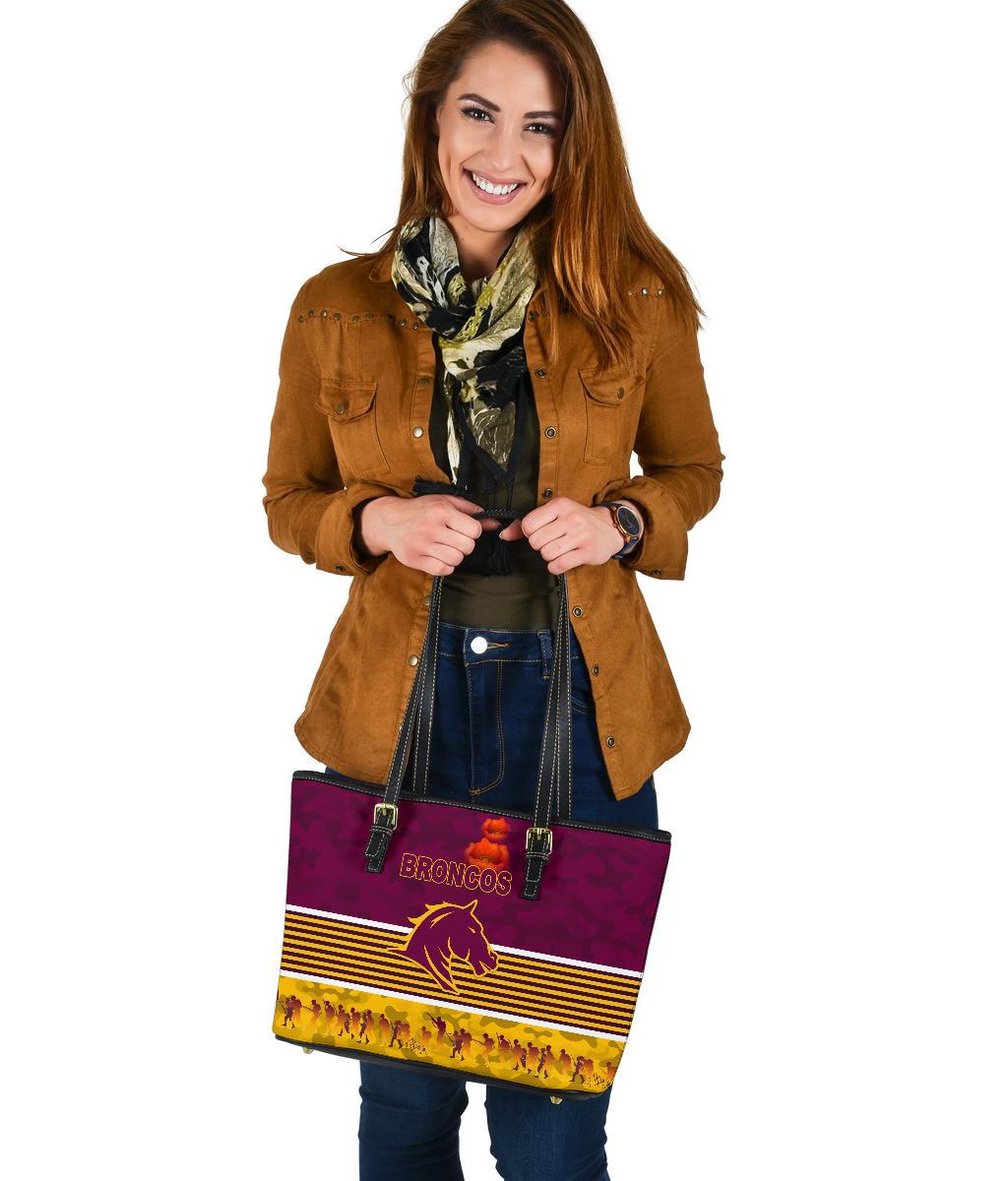 brisbane-broncos-small-leather-tote-anzac-day-simple-style-maroon
