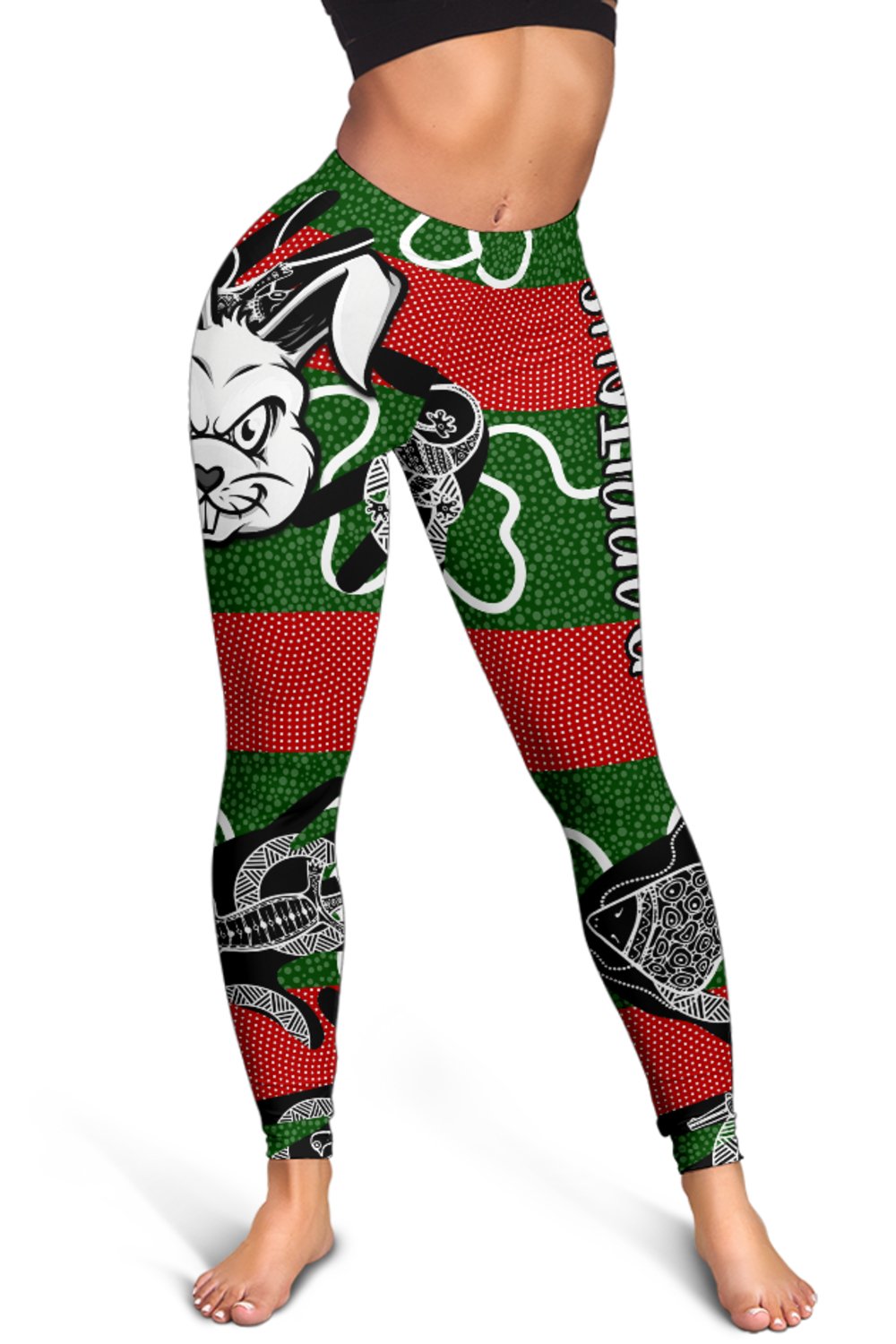 rabbitohs-indigenous-womens-leggings-rabbit-head