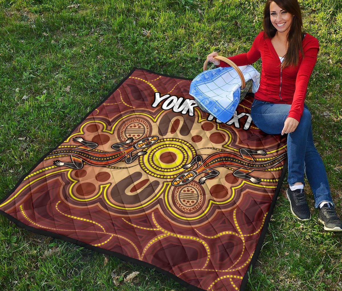custom-aboriginal-premium-quilt-indigenous-lizard-dot-painting-art